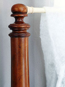 Bed posts for fabric covered headboards